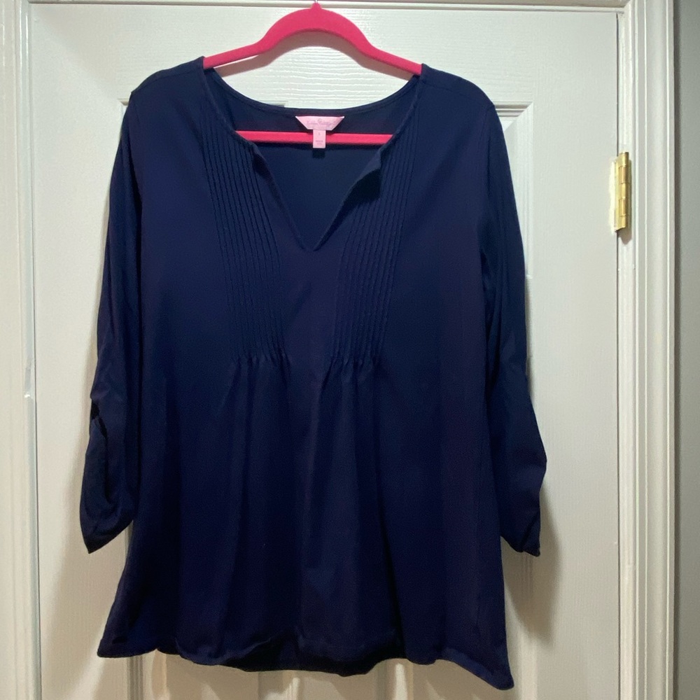 Navy Lilly Top